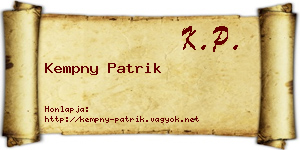 Kempny Patrik névjegykártya